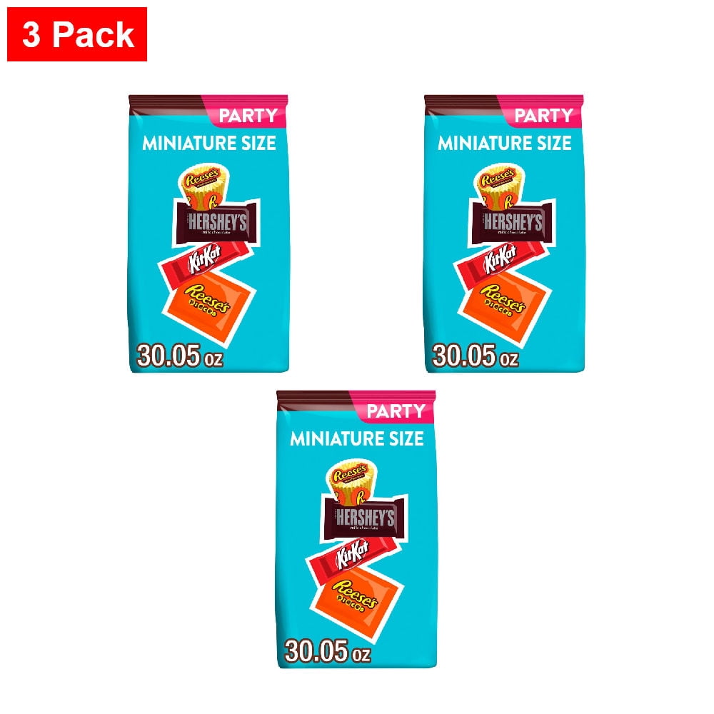 HERSHEYS KIT KAT and REESES Assorted Flavored Candy Party Pack 30.05 oz - 3 Pack
