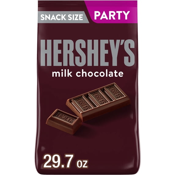 Hershey's Milk Chocolate Snack Size Candy Party Pack, 29.7 oz