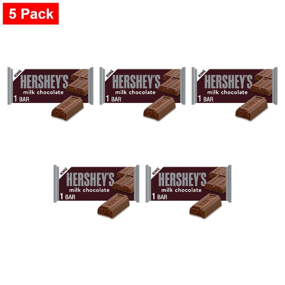 HERSHEYS Milk Chocolate King Size Candy Bar 2.6 oz - 5 Pack