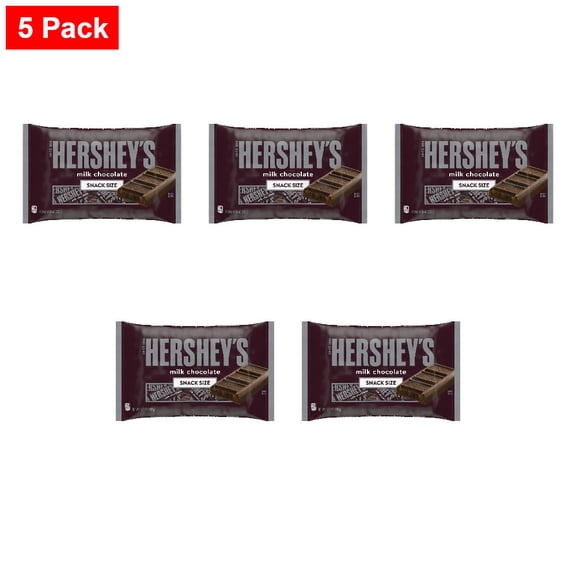 HERSHEYS Milk Chocolate Snack Size Candy Bag 10.35 oz - 5 Pack