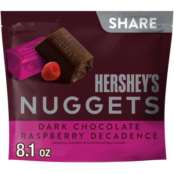 Hershey's Nuggets Dark Chocolate Raspberry Decadence Flavored Candy, Share Pack, 8.1 oz
