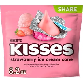 Hershey's Kisses Strawberry Ice Cream Cone Flavored Candy, Share Pack, 8.2 oz