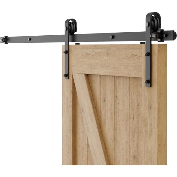 HERUIER 7FT Sliding Barn Door Hardware Kit, Heavy Duty for Max 43'' Wide Single Wooden Door