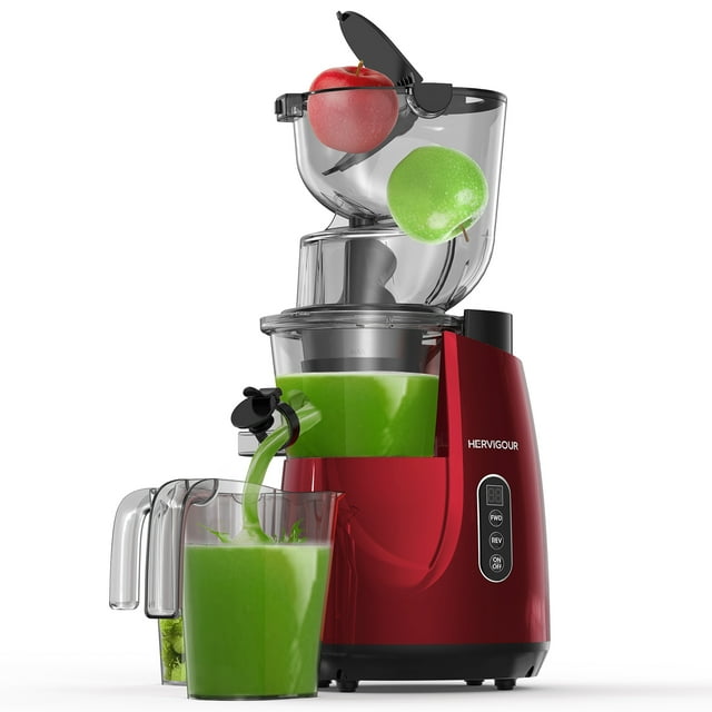 HERVIGOUR Cold Press Juicer - Vertical Slow Masticating, 3.3in Chute ...