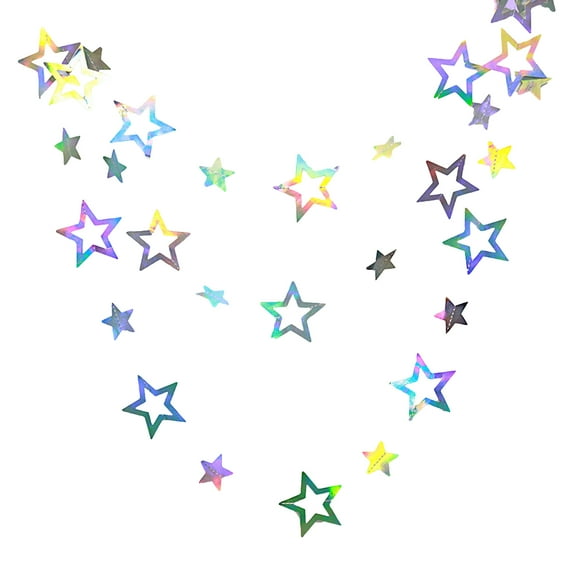 HES 1 Strip Banner Reusable Anti-deformed Anti-Fading Sparkling Triangle Five-pointed Star Pull Flag for Party