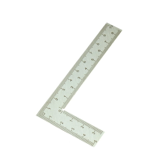 HES Measuring Ruler - Etching Process - Double-sided Scale High Precision - Stainless Steel 90 Degree L-Shaped Ruler - Home Supply