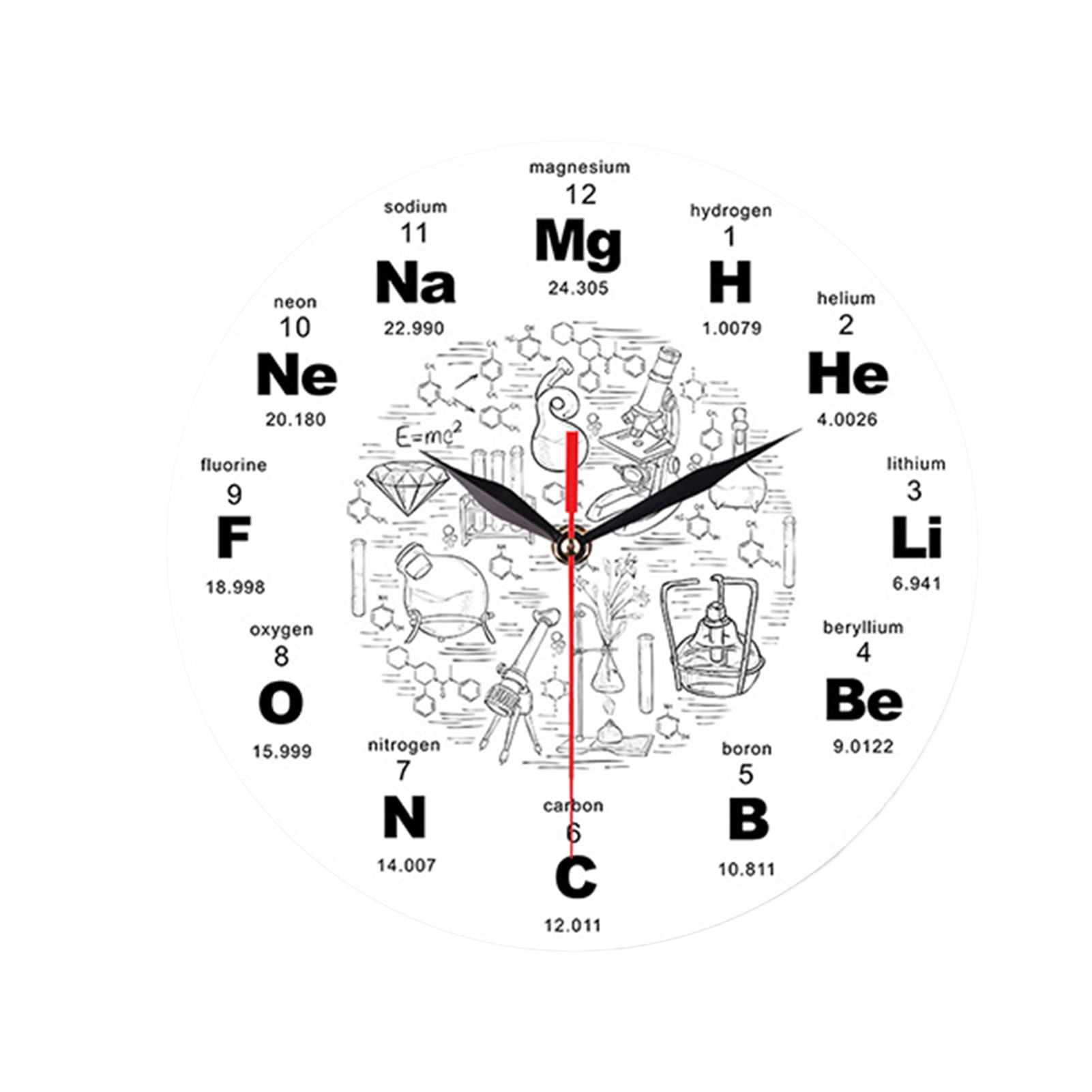 HES Metal Hand Wall Clock Acrylic Digital Wall Clock Modern Non Ticking