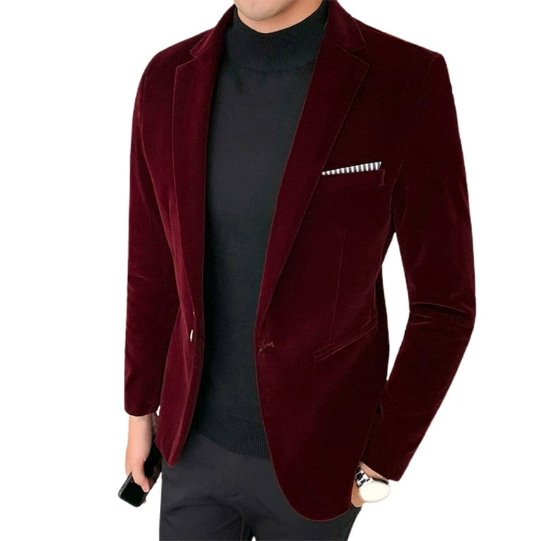 Solid Color Velvet Blazer