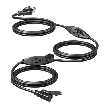 DEWENWILS 27 FT Extension Cords for Outside 16 AWG Evenly 3 Outlets with Safety Cover 3 Prong for Holiday Lights Decoration