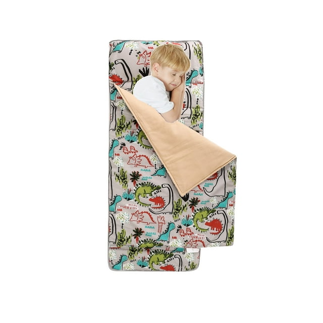 HESEAM Dino Kid Blanket Sleep Mat with Removable Pillow for Children