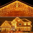 thumbnail image 1 of HESHENG 120LEDs Icicle Lights Outdoor Curtain Fairy Lights Main Plug in Waterproof Icicle String Lights Christmas Holiday Garden Decor, 1 of 10