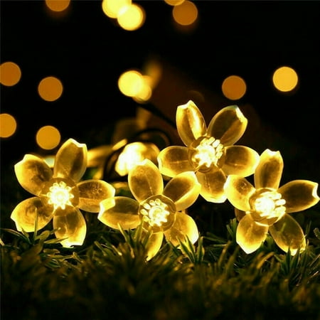 HESHENG 20 LED Battery Operated Flower Fairy Garden Lights String Outdoor Party Wedding, Warm White