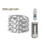 HESHENG 50LED 16ft Copper Wire String Lights USB Plug-in Fairy Lights with Remote 8 Modes Lights Waterproof Christmas Tree Home Wedding Decor, Cool White
