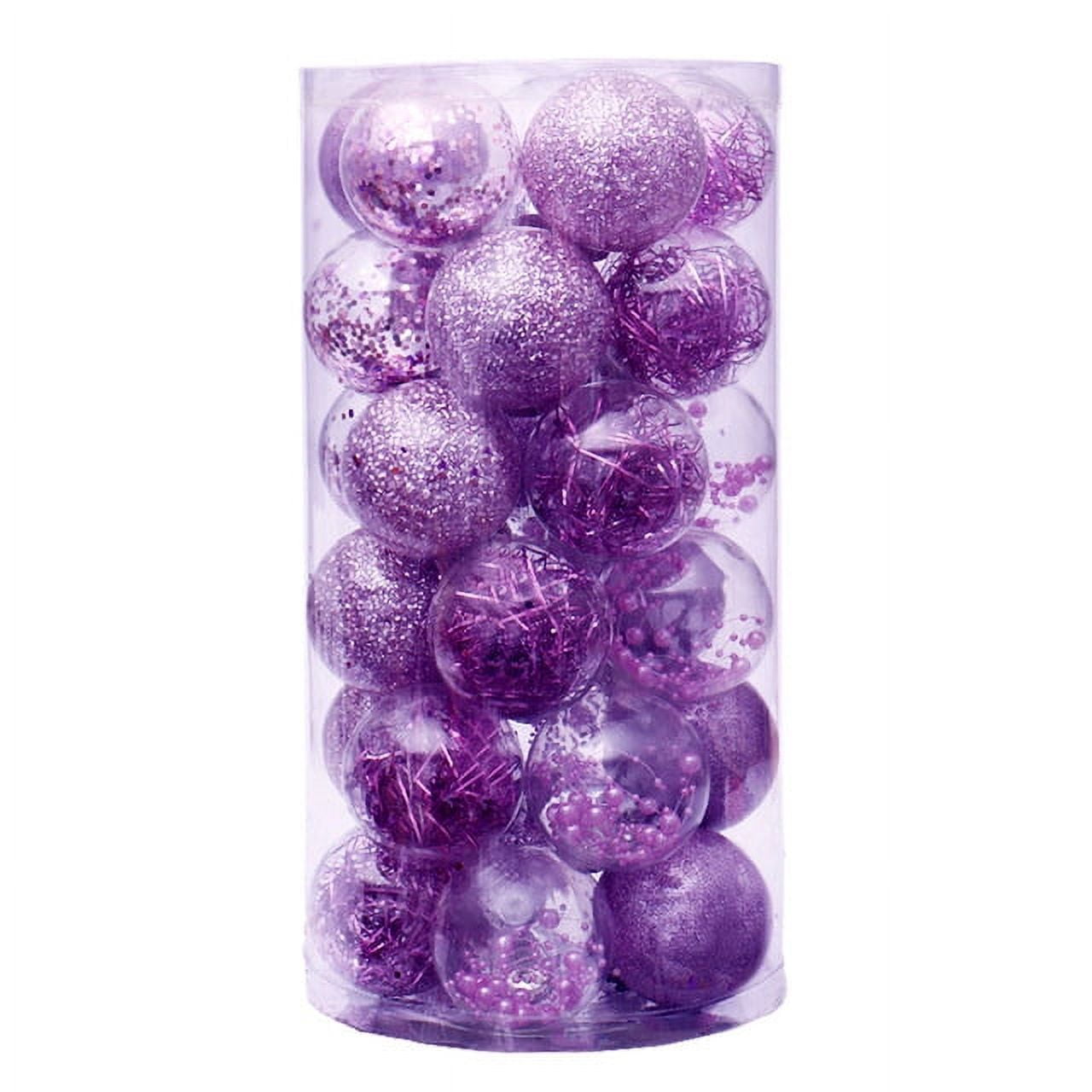 TINSEL BALLS PURPLE GREEN GOLD 60MM 48INCH BEAD