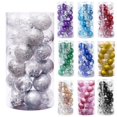 thumbnail image 1 of HESHENG 60mm Christmas Tree Ball Hanging Ornaments, 24pc Bright Color Matte Finish Smooth Surface Shatterproof Xmas Tree Glitter Balls Christmas Party Ornament , Sliver, 1 of 7