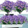 thumbnail image 1 of HESHENG 8 Bundles Artificial Daisy Mums Flowers Outdoor Fake Fall Flowers for Decoration No Fade Faux Plastic Autumn Flower Garden Porch Window Box Decor（Purple）, 1 of 8