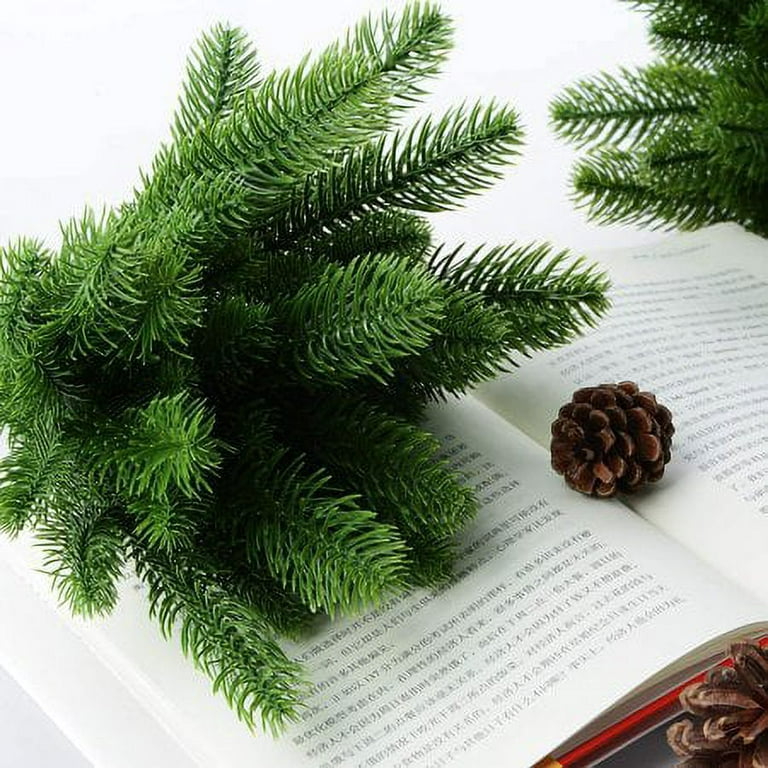 2/30Pcs Christmas Artificial Pine Needles Branches Green Fake Pine Stems  DIY Garland Home Party Decoration Xmas New Year Gifts - AliExpress