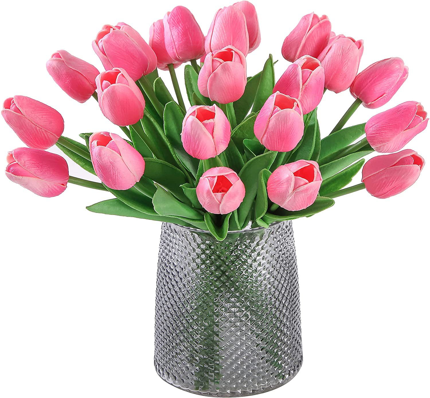 HESHENG Artificial Tulips Real Touch Fake Flowers Artificial Tulips Flowers Arrangement Bouquet