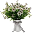 thumbnail image 1 of HESHENG Artificial Violets Flowers 6 Bundles Silk Flowers Greenery Shrubs Grass Bushes Fake Artificial Plants for Home Decor Indoor Outside House Garden Office Wedding Decor White, 1 of 5