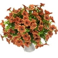 thumbnail image 1 of HESHENG Artificial Violets Flowers 6 Bundles Silk Flowers Greenery Shrubs Grass Bushes Fake Artificial Plants for Home Decor Indoor Outside House Garden Office Wedding Decor Orange, 1 of 6