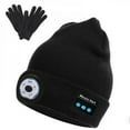 thumbnail image 1 of HESHENG Bluetooth Beanie Hat with 5 LED Headlight Lighted Beanie Cap Rechargeable with Wireless Bluetooth Winter Warm Knit Hat, Black, 1 of 10