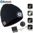 thumbnail image 1 of HESHENG Bluetooth Beanie Hat with LED Headlight, Lighted Beanie Cap Rechargeable with Mic Speaker Hands Free Hat Outdoor Sport, Black#, 1 of 16