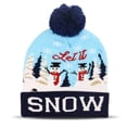 thumbnail image 1 of HESHENG Christmas LED Hat Xmas Glowing Knitted Beanie Battery Powered LIght Up Cap for Adults and Kids, Lake Blue, 1 of 8