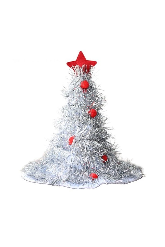 HESHENG Christmas Tree Visor Hat for the Holidays Christmas Fun for Theme Party Perfect Gag Gift for Friends and Family, Sliver