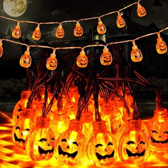 HESHENG Halloween String Lights 3D Pumpkin-shaped Led Home Party Holidays Decorative Lights, 1.5m 10 lights