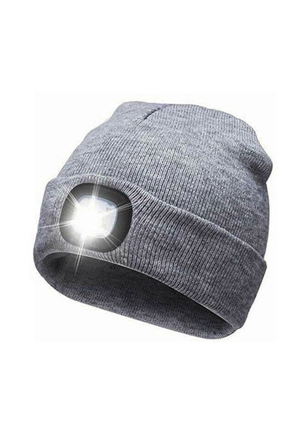 HESHENG LED Beanie Hat Flashlight Comfortable Woolen Yarn LED Beanie Hat with Light for Outdoor