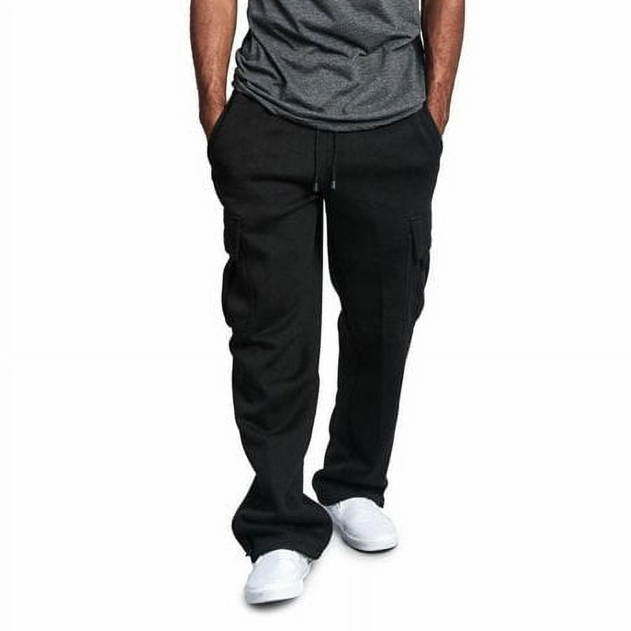 HESHENG Mens Jogger Gym Heavy Weight Fleece Cargo Pocket Sweat