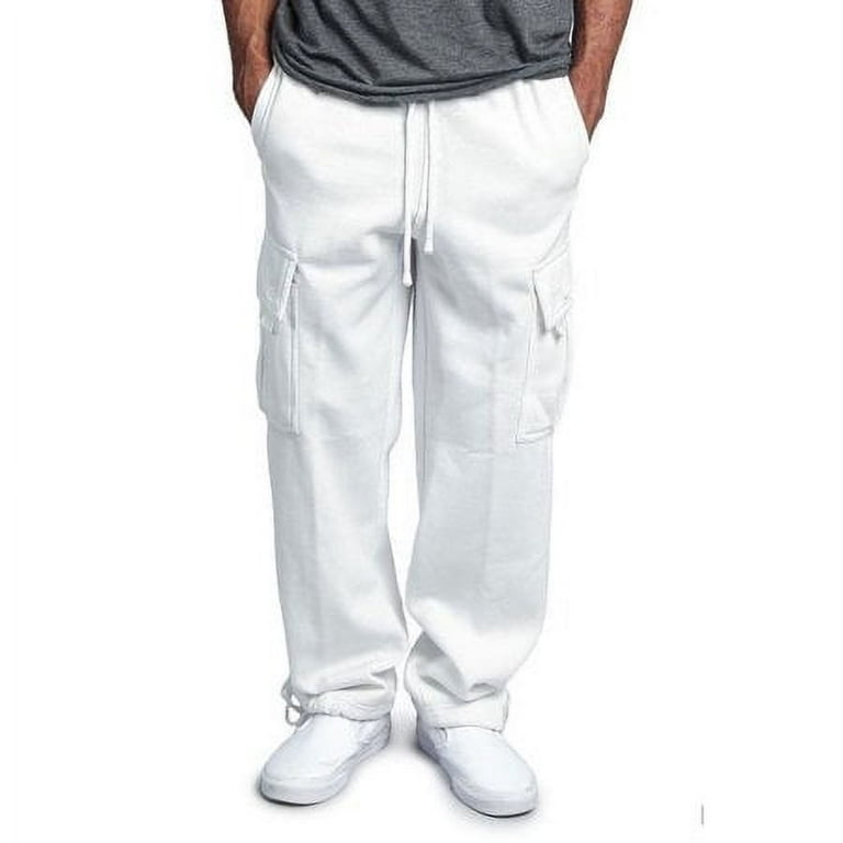 HESHENG Mens Jogger Gym Heavy Weight Fleece Cargo Pocket Sweat