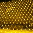 thumbnail image 1 of HESHENG Net Mesh Fairy String Decorative Lights, 200LED Outdoor Waterproof Net Lights with 8 Lighting Modes for Christmas Wedding Party Holiday Decor (9.8ft x 6.5ft, Warm White), 1 of 13