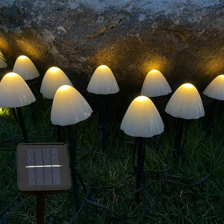 HESHENG Outdoor Solar Garden Lights, 20Led Solar Cute Mushroom Lights Waterproof Pathway Landscape Lights for Yard Patio Garden Party Wedding Festival Decoration (Warm White)