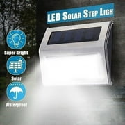 HESHENG Outdoor Solar Powered Lights, Solar Led Waterproof Lighting for Deck, Fence, Patio, Front Door, Stair, Landscape, Yard and Driveway Path, White Light 2PACK