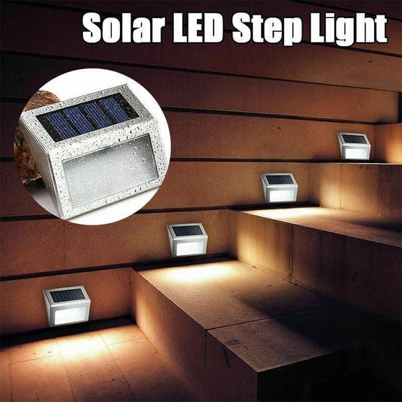 HESHENG Outdoor Solar Powered Lights, Solar Led Waterproof Lighting for Deck, Fence, Patio, Front Door, Stair, Landscape, Yard and Driveway Path, Warm Light 2PACK