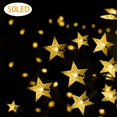 thumbnail image 1 of HESHENG Solar String Lights Star Outdoor 50LED, 8 Modes Solar Powered Fairy Lights, Waterproof Garden Christmas Tree Home Party Holiday Decor, Warm White, 1 of 10