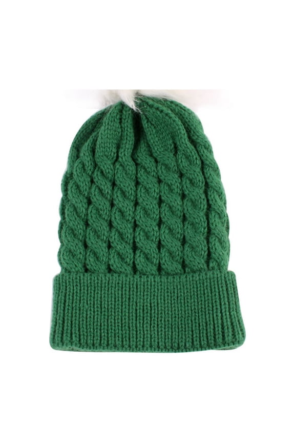 HESHENG Toddler Baby Boy Girls Christmas Beanie Cap Color Block Winter Warm Cable Knit Hat, Green