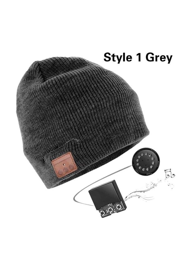 HESHENG Unisex Bluetooth Beanie Hat Winter Warm Wireless Smart Cap with Headset Mic Speaker Hat for Outdoor, Gray#1