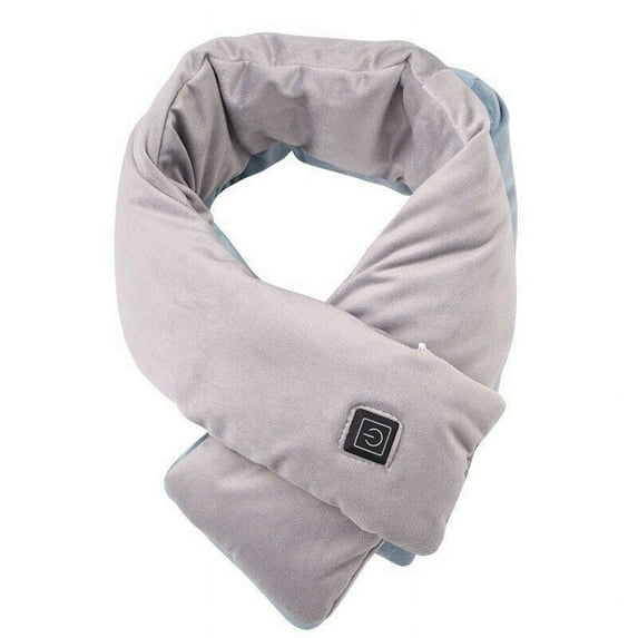 HESHENG Unisex USB Electric Heating Scarf Waterproof Washable 3 Heating Thermal Winter Warm Heated Scarf Wrap Neck Warmer, Gray