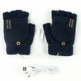thumbnail image 1 of HESHENG Unisex Winter Electric USB Heated Gloves Warm Half Finger Gloves Mittens Sport Home Office for Women Men, Navy Blue, 1 of 8