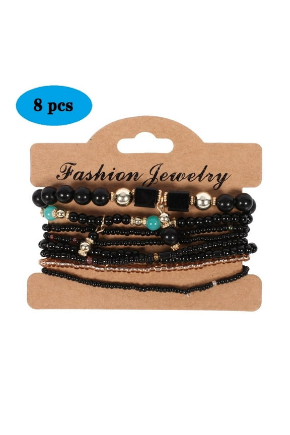 8 PCS Bohemian Women's Bracelet, Handmade Beaded Romantic Bracelet, Women's and Girls
