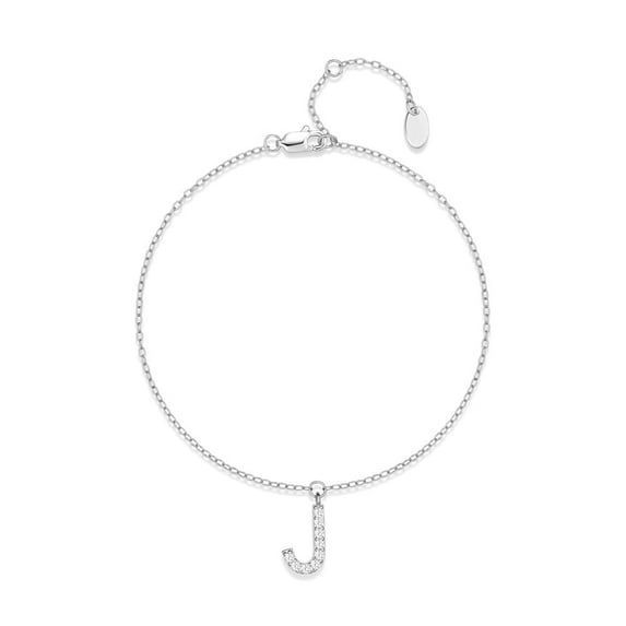 HESHPAWS S925 Sterling Silver Initial Bracelets for Women, Your surname initial bracelet