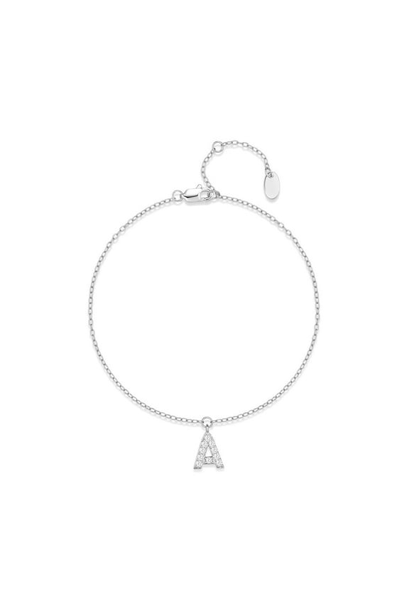 S925 Sterling Silver Initial Bracelets for Women, Dainty Initial A-Z Letter Bracelets Suitable for Women, Birthday Anniversary Jewelry Gift for Women Wife