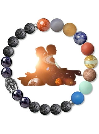 AYYUFE 7 Chakra Colorful Beads Long Dangle Necklace Yoga Balancing