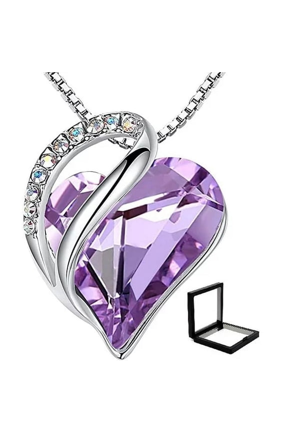 Infinity Love Heart Multicolor Diamond Pendant Necklace, 7.5 in. Cord, Jewelry Gifts for Her, Anniversary Birthday Mother's Necklaces for Wife Mom