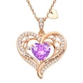 thumbnail image 1 of HESHPAWS Love Pendant Necklaces for Women With Birthstone Zirconia, Christmas Birthday Anniversary Jewelry Gift for Women Wife, 1 of 6