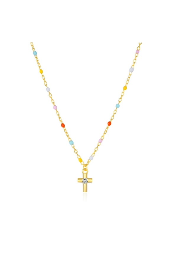 S925 Sterling Silver Cross Necklace Necklaces for Women Cross Chain Jewelry Gifts (with Gift Box)
