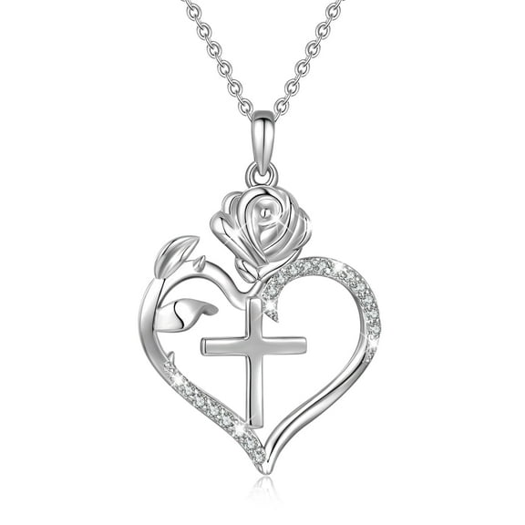 HESHPAWS S925 Sterling Silver Heart Pendant Necklace for Women, Gift Box Included