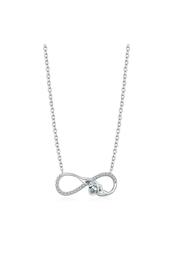 S925 pure silver heart-shaped Necklace, Zircon inlay Heart Shaped Collarbone Chain，Hand in hand necklace Jewelry Gift for Women